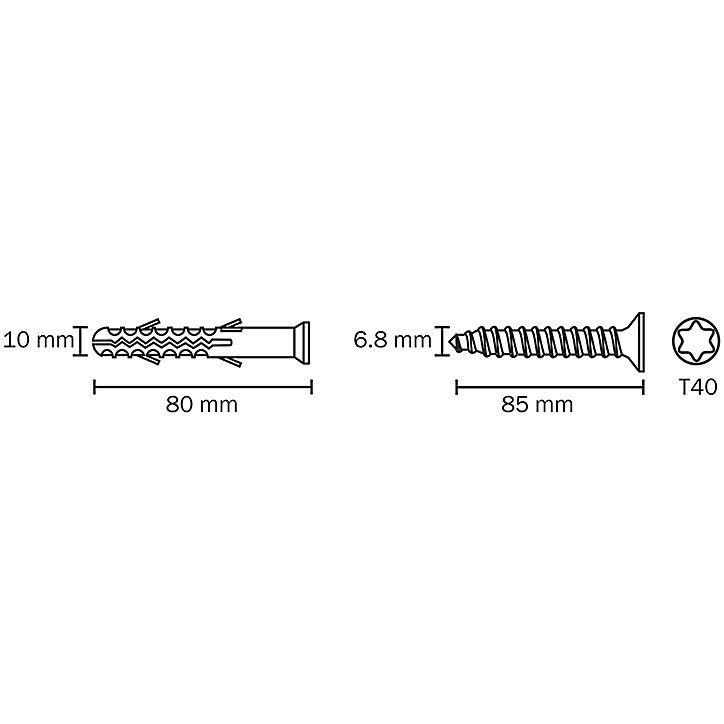6 chevilles d'expansion Diall nylon pour cadres CSTX 10x80mm