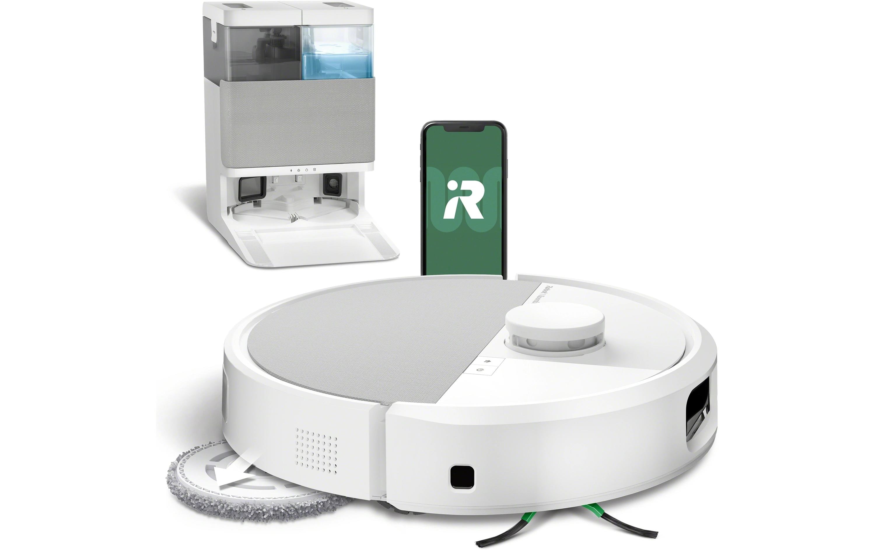Saug- und Wischroboter Roomba Plus 505 Combo + AutoWash Dock<br>Der Saugwischroboter mit ausfahrbaren Wischpads für eine verbesserte Kantenreinigung