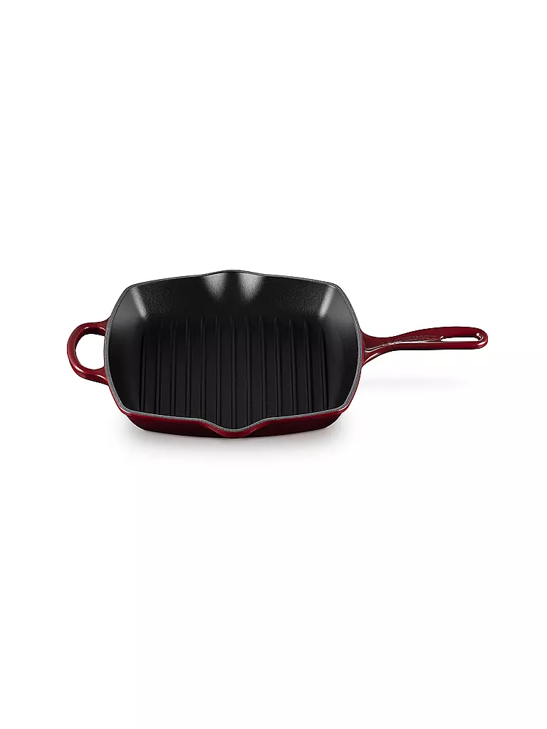 LE CREUSET Grillpfanne quadratisch SIGNATURE 26x26cm Garnet dunkelrot
