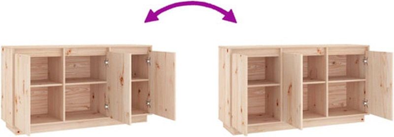 vidaXL Dressoir - Massief Grenenhout - Modern Ontwerp - 111x34x60 cm