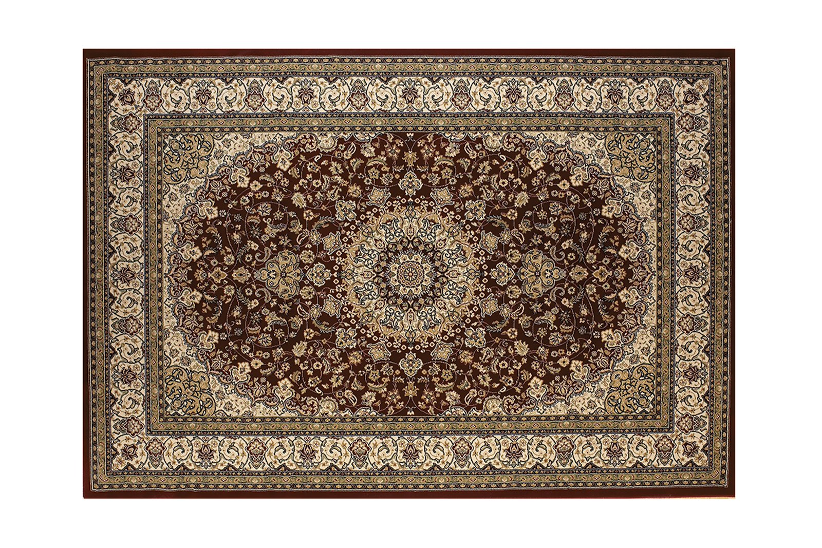 Arak gulvteppe 160x230 Rød og kremfarget mønster. 160x230 cm