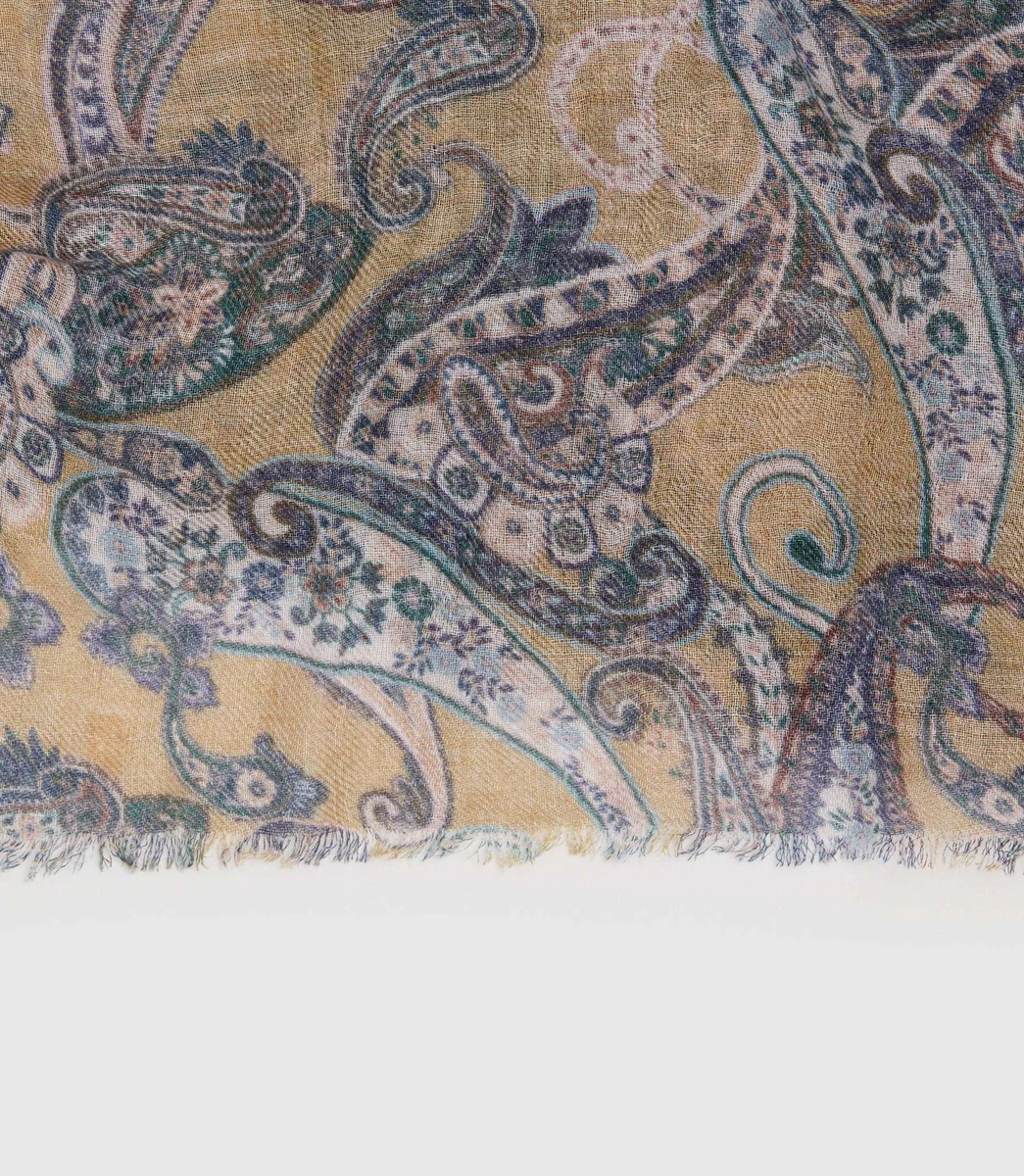 Echarpe fibre naturelle ocre 