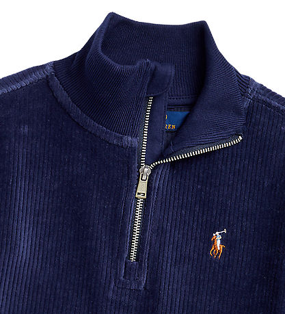 Polo Ralph Lauren Bluse - Fløjl - Navy m. Lynl?s