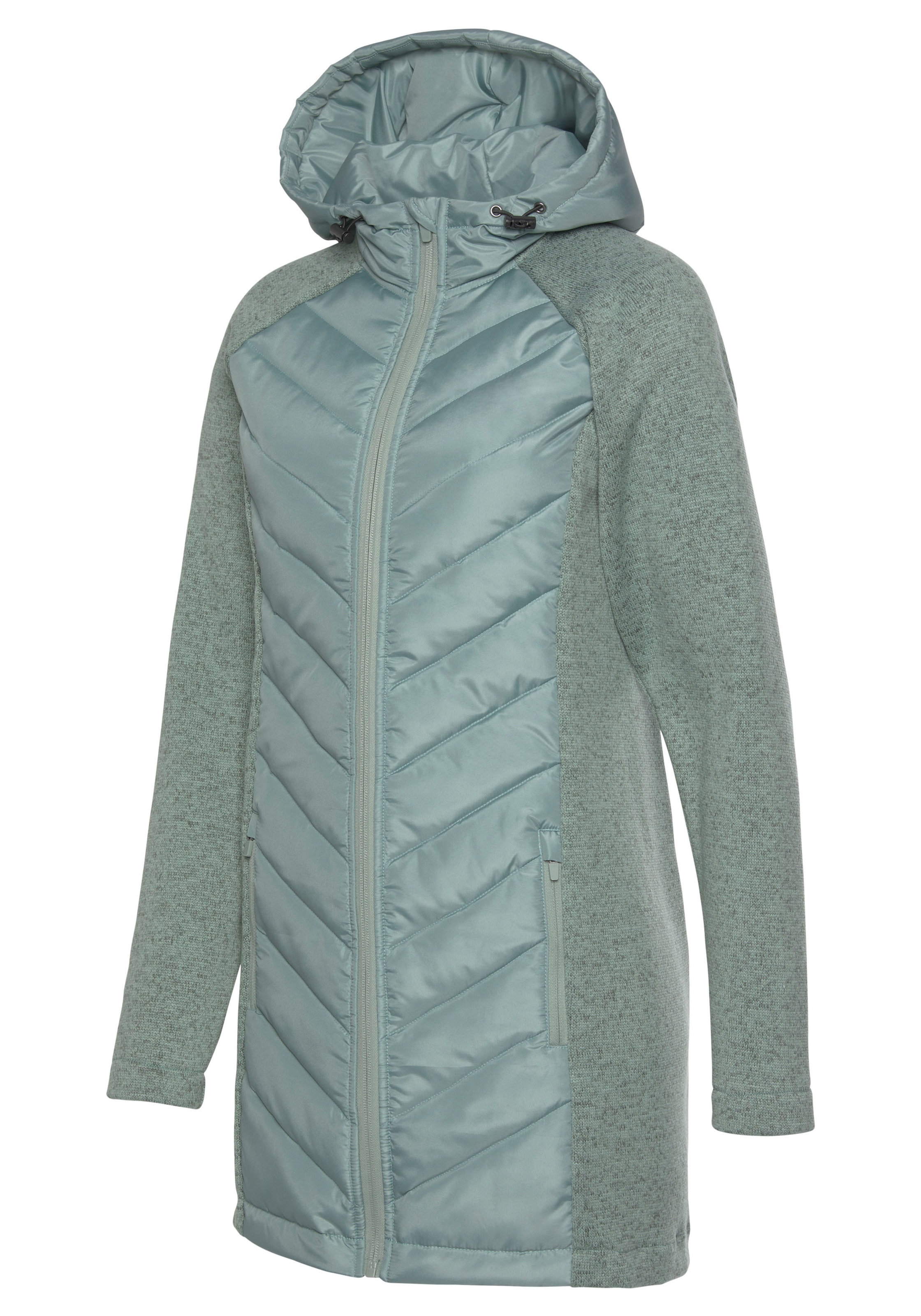 Vivance Steppjacke mit Kapuze mit Strickfleece-Ärmeln
