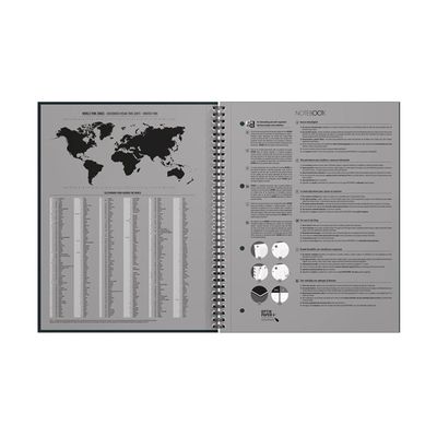 Oxford Notebook - Cahier à reliure intégrale - reliure à anneaux métalliques - A4+ - 80 feuilles / 160 pages - petits carreaux (5x5 mm) couleurs assorties