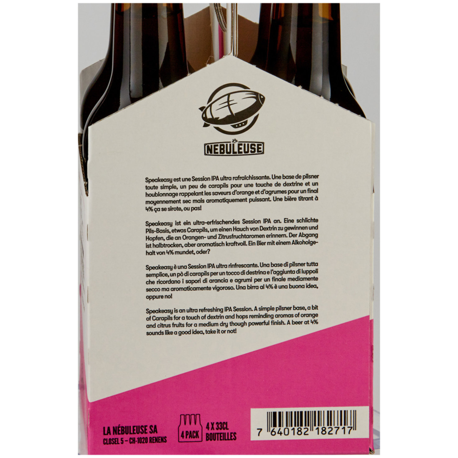 La Nébuleuse Bier Speakeasy Sess IPA 4x33cl -132cl