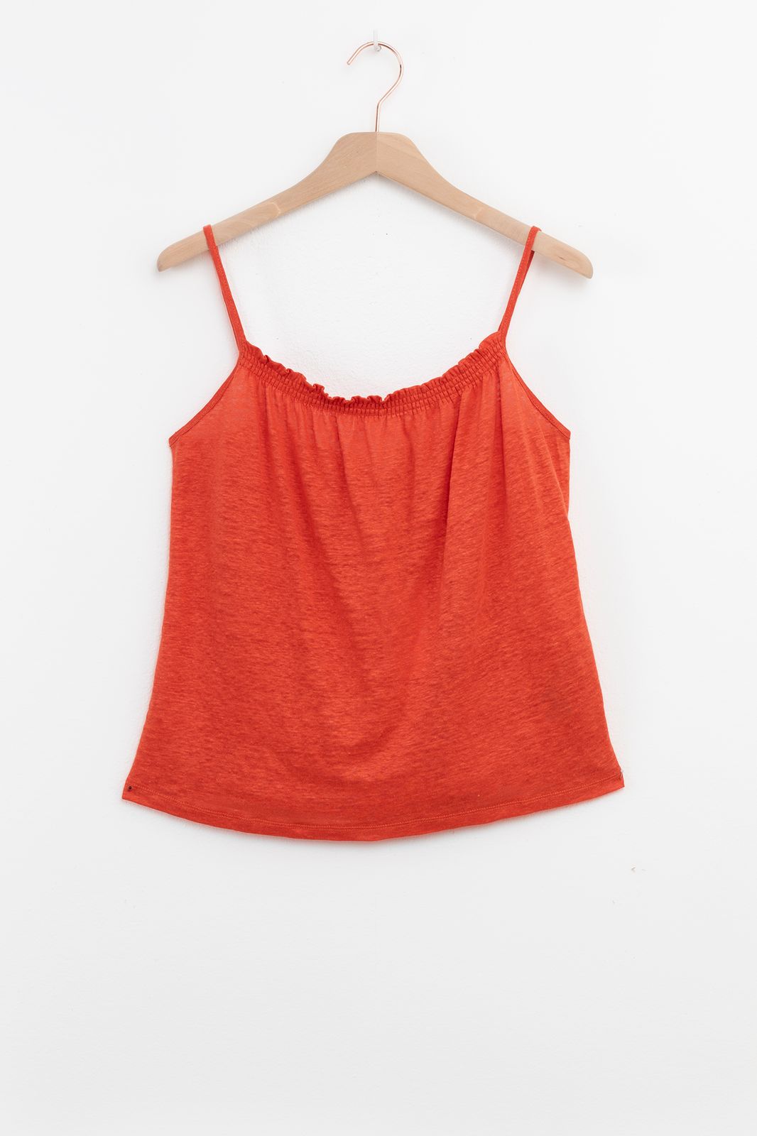 Oranje linnen singlet