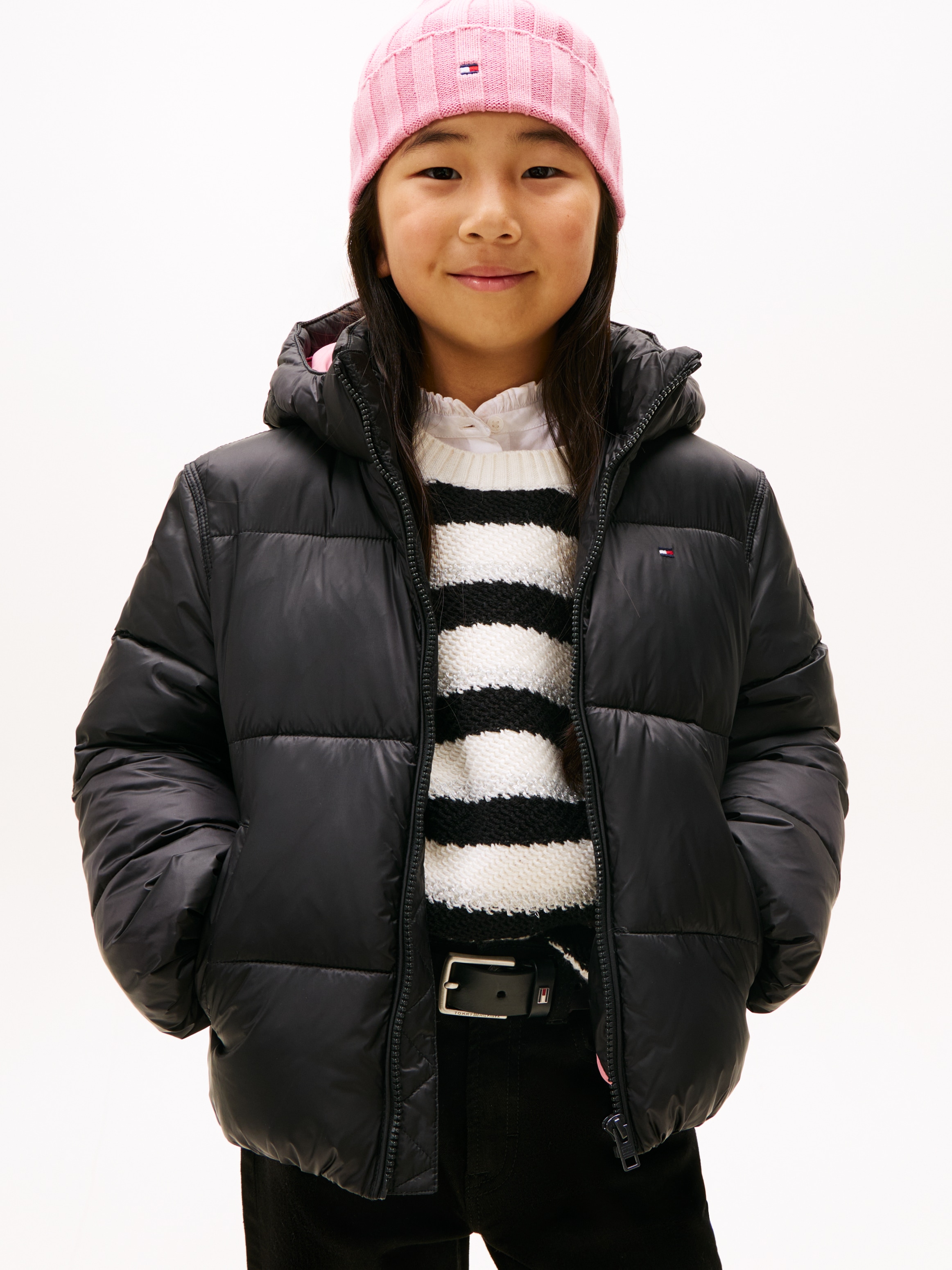 Tommy Hilfiger Steppjacke »HOODED SHINY PUFFER JACKET« mit Kapuze Kinder bis 16 Jahre