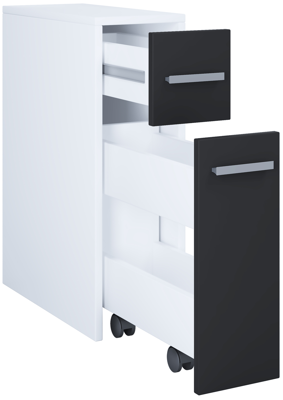 Nischenschrank ZALO - weiß-schwarz - 61 cm