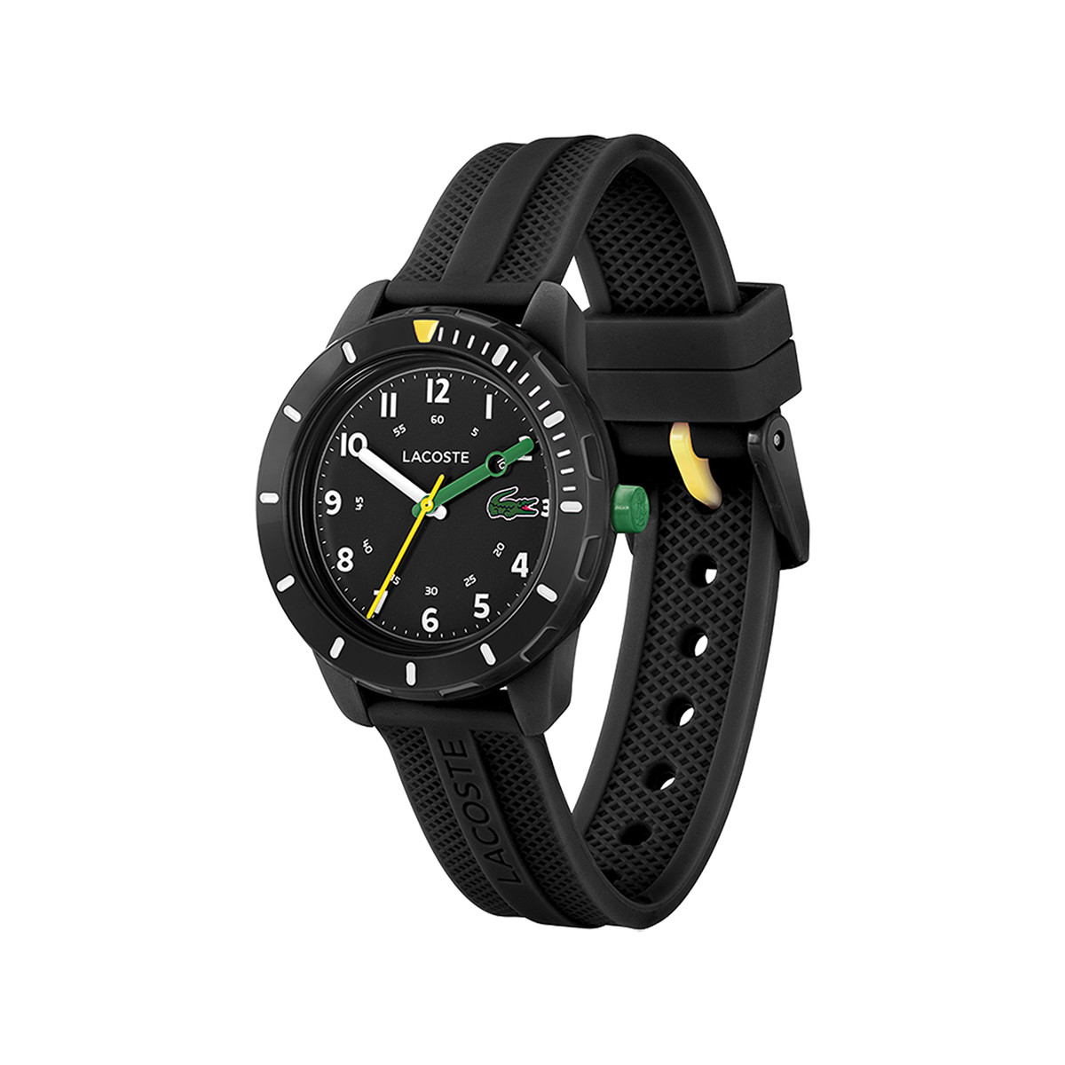 Montre LACOSTE mini tennis enfant bracelet silicone noir