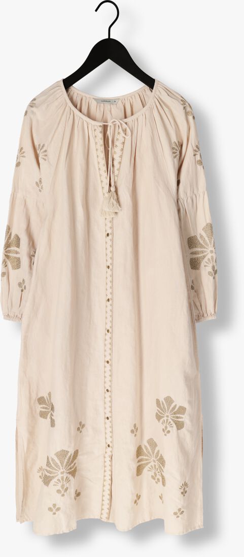 zand summum maxi jurk long dress linen heavy embroidery