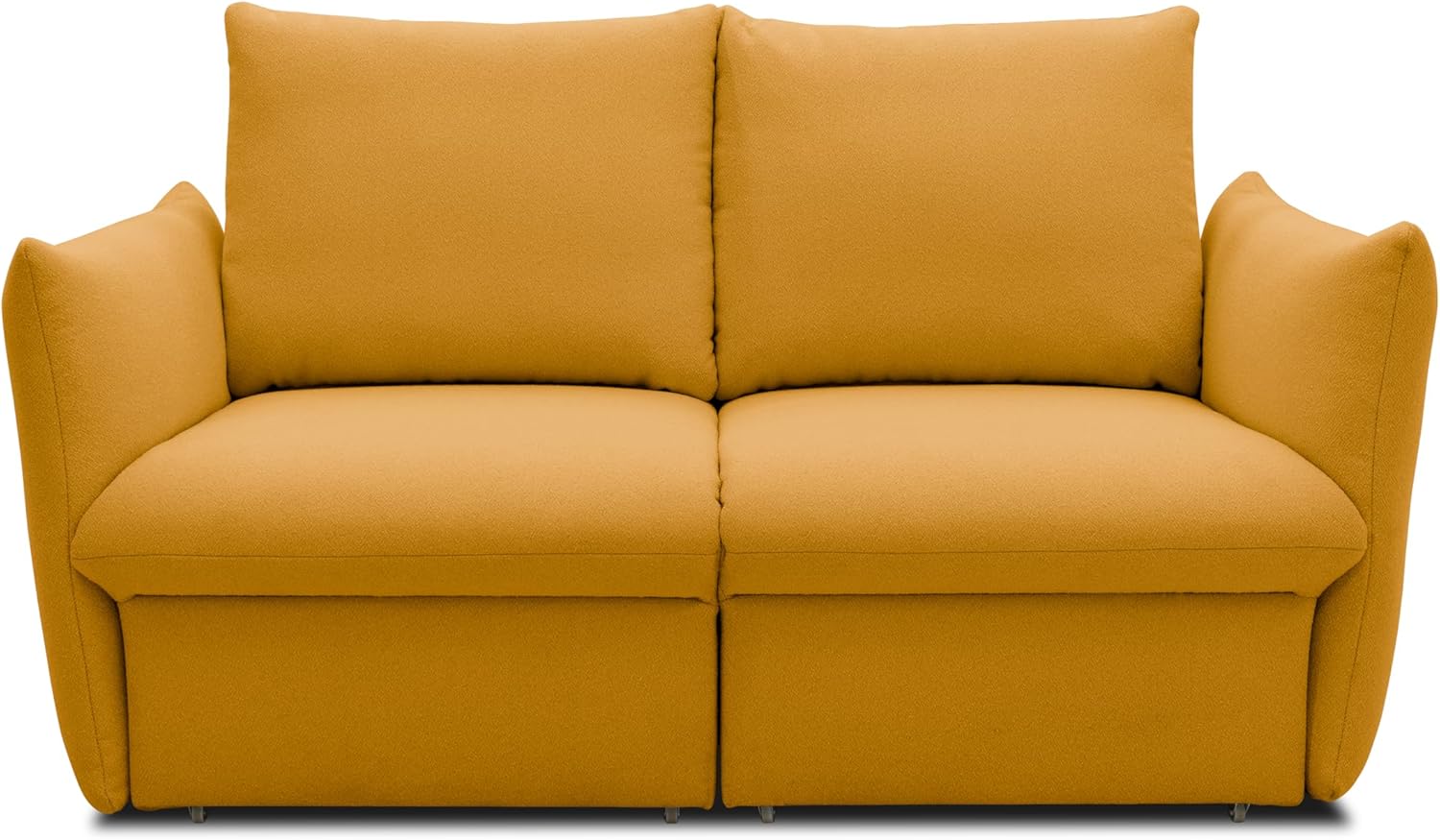 DOMO. collection Sofa Cloud Box, 2 Sitzer mit Schlaffunktion und Boxspringfederung, 2er Couch mit Bettauszug, Schlafsofa, Boxspringsofa 180 x 97 x 100 cm (BxTxH), Mango