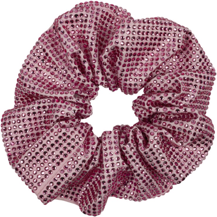 Sui Ava Kelly Crystal Scrunchie Pink pearl