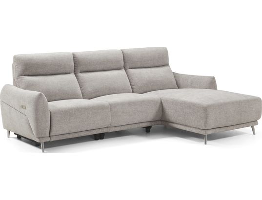 CONCEPT1 - Canapé tissu Munich 2 relax électrique gris angle droite