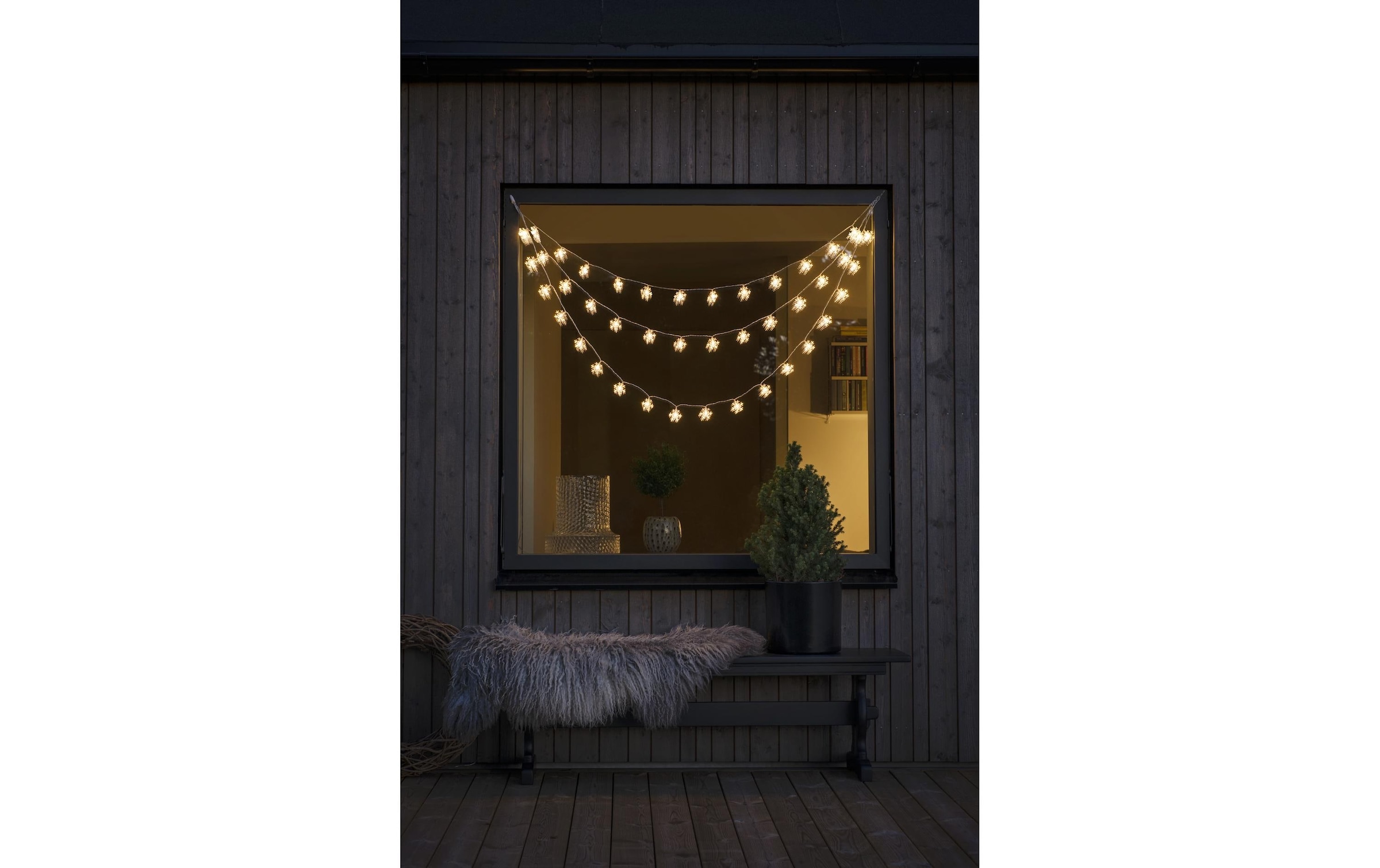 KONSTSMIDE LED-Lichtervorhang »Schneeflocken 44 LED 45658 m Outdoor« 44 Stk.-flammig