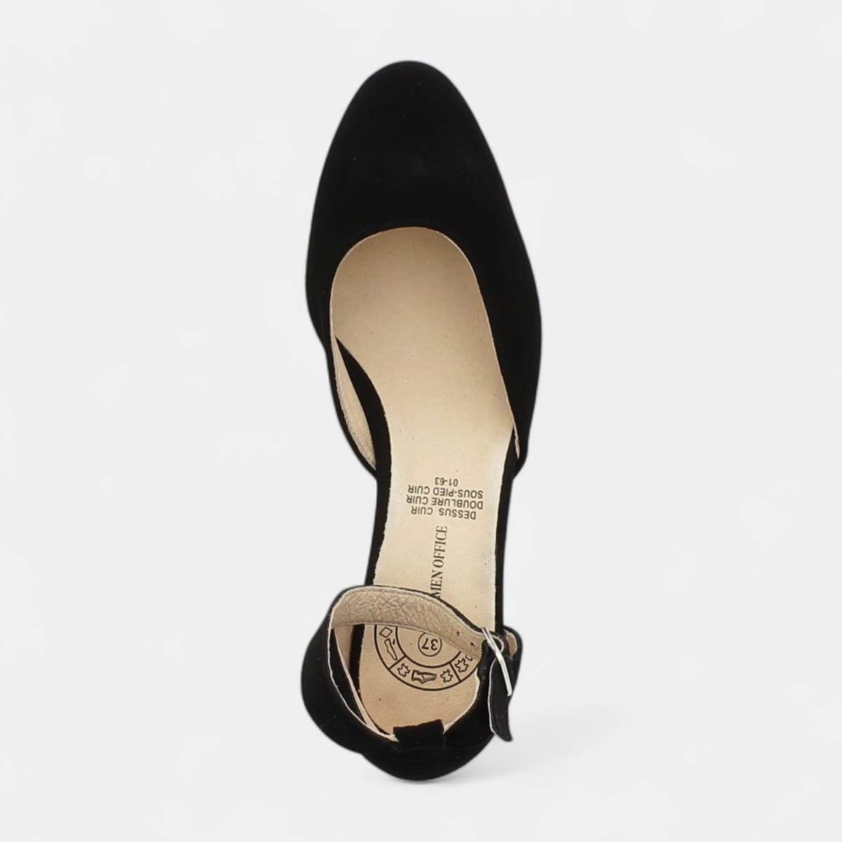 Escarpins quartiers ouverts Femme en cuir noir