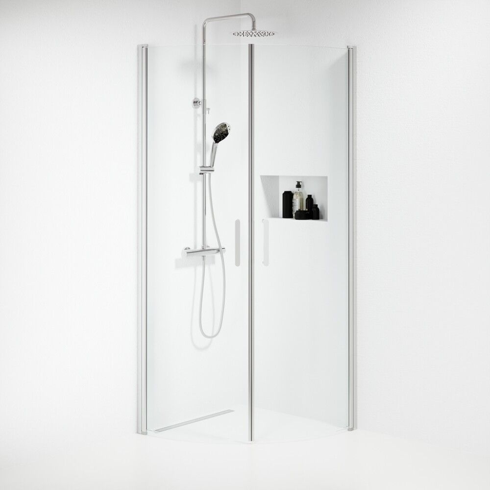 DUSJHJØRNE CAMARGUE STRANDBO RUND 80X80CM KROM