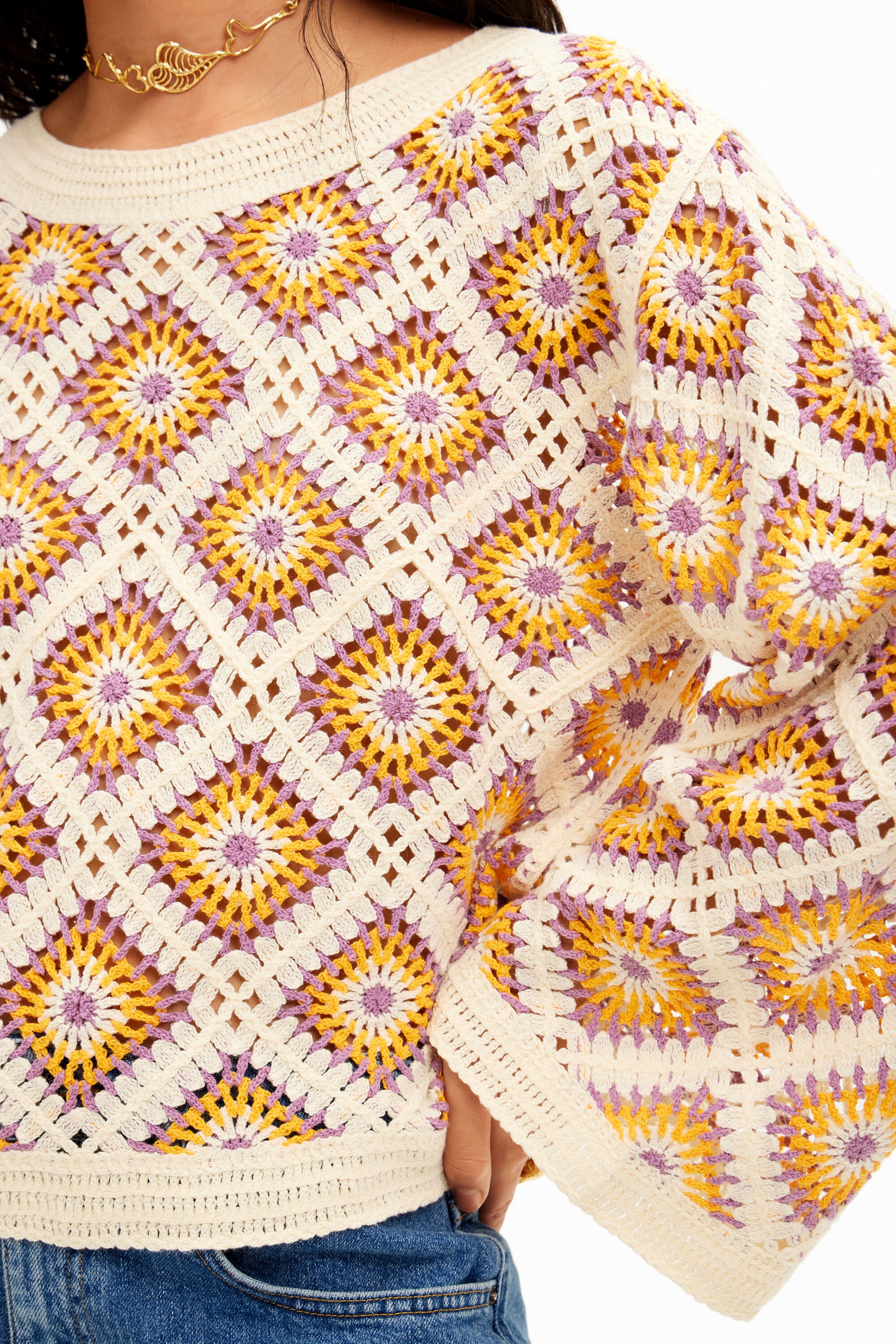 Crochê Jersey multicolorido