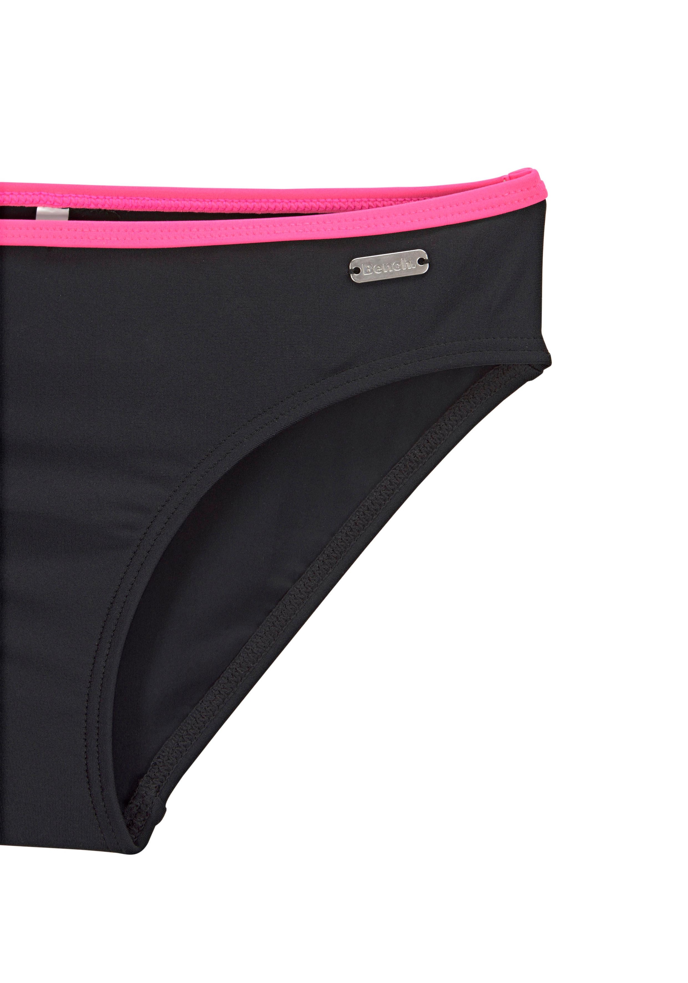 Bench. Bustier-Bikini , mit pinken Kontrastpaspeln