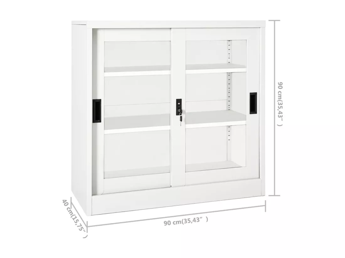 Armoire à portes coulissantes Blanc 90x40x90 cm Acier
