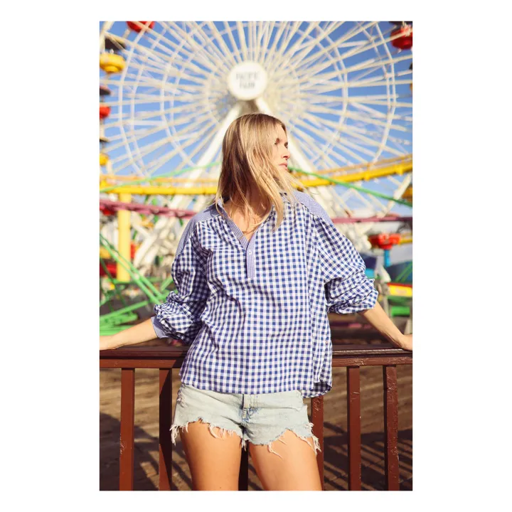 Paolina Blouse Carreaux | Bleu