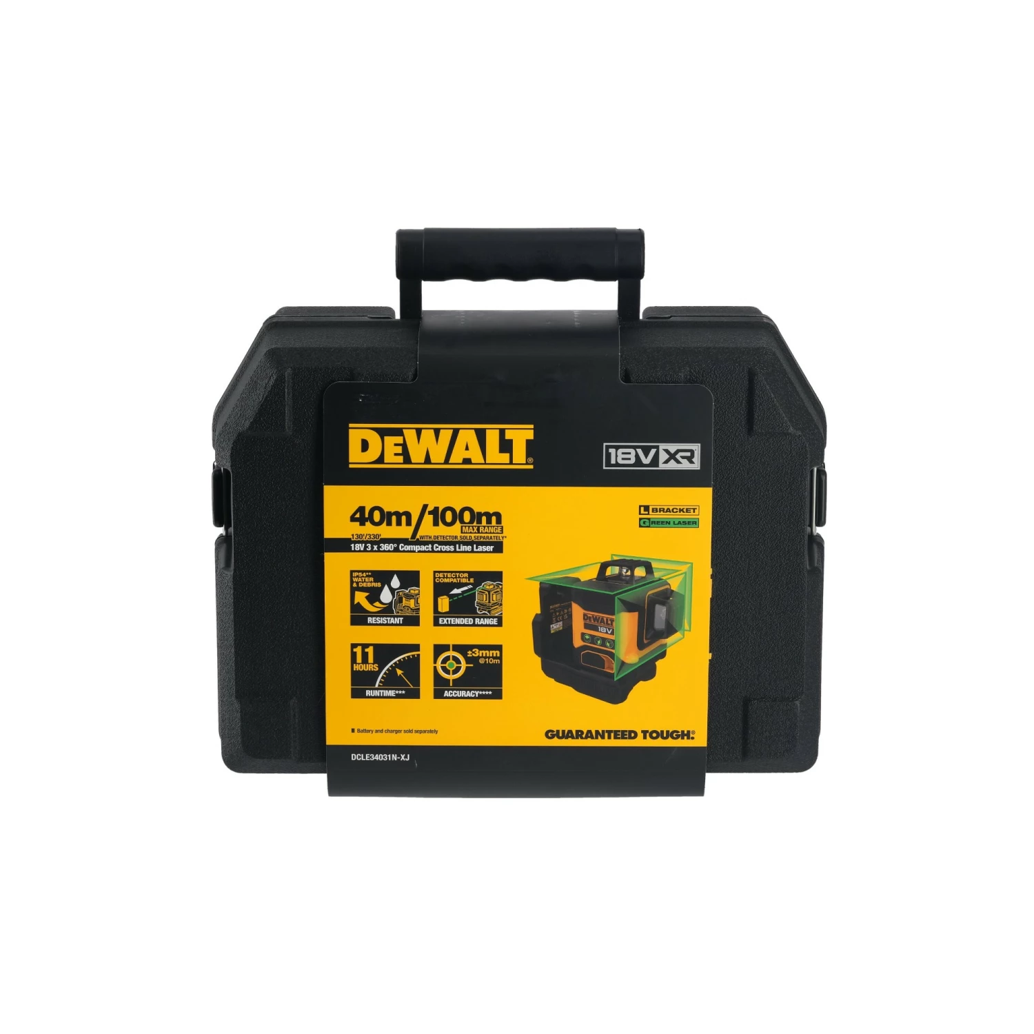 DeWALT DCLE34031N-XJ 18V Li-ion Accu Zelfnivellerende Kruislijnlaser body - 3x360° - Groen