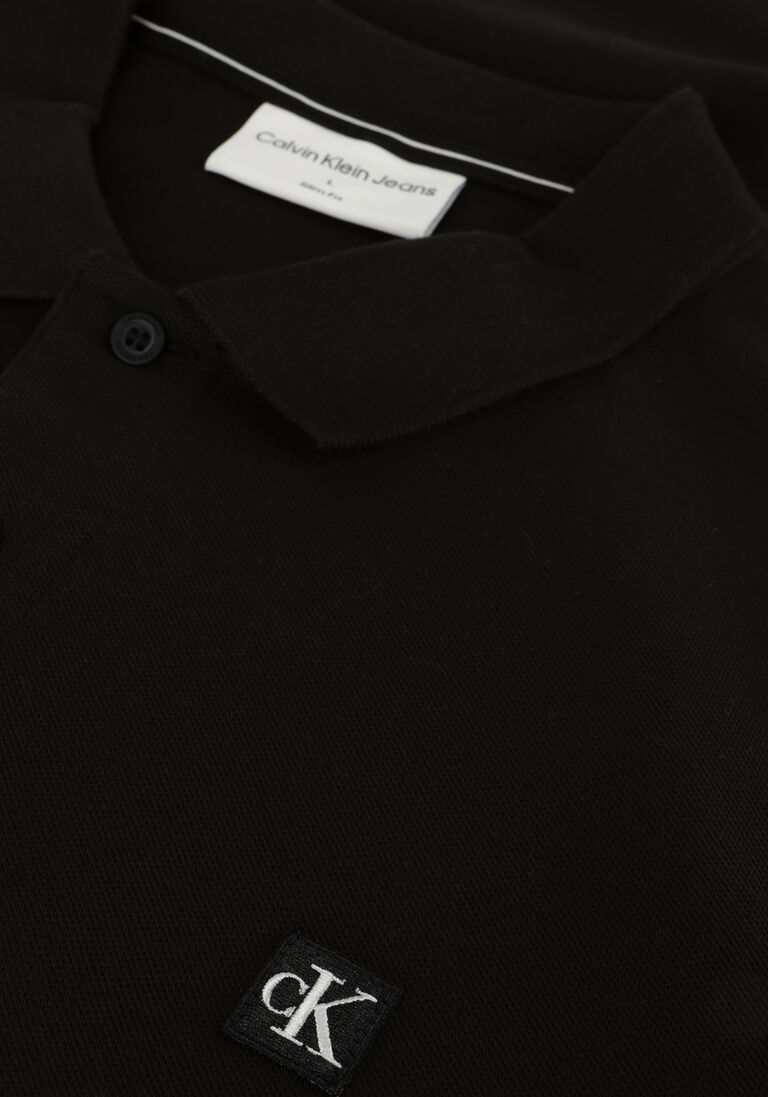 CALVIN KLEIN zwarte calvin klein polo ck embro badge slim polo