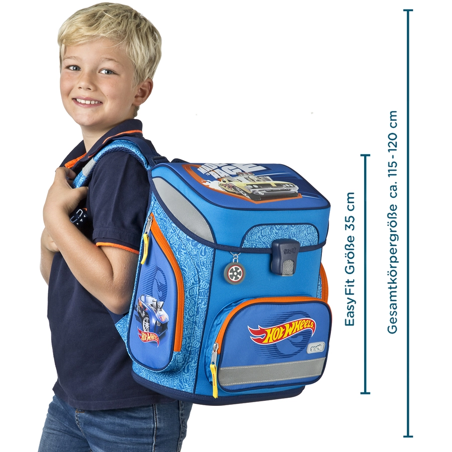 Scooli EasyFit Schulranzen-Set Hot Wheels, 5-teilig