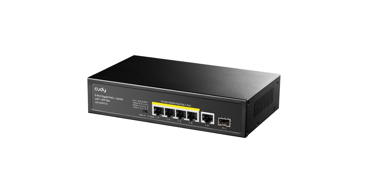 Cudy5-Port 10/100/1000 POE+ Switch with 1 SFP Port  (Zwart)