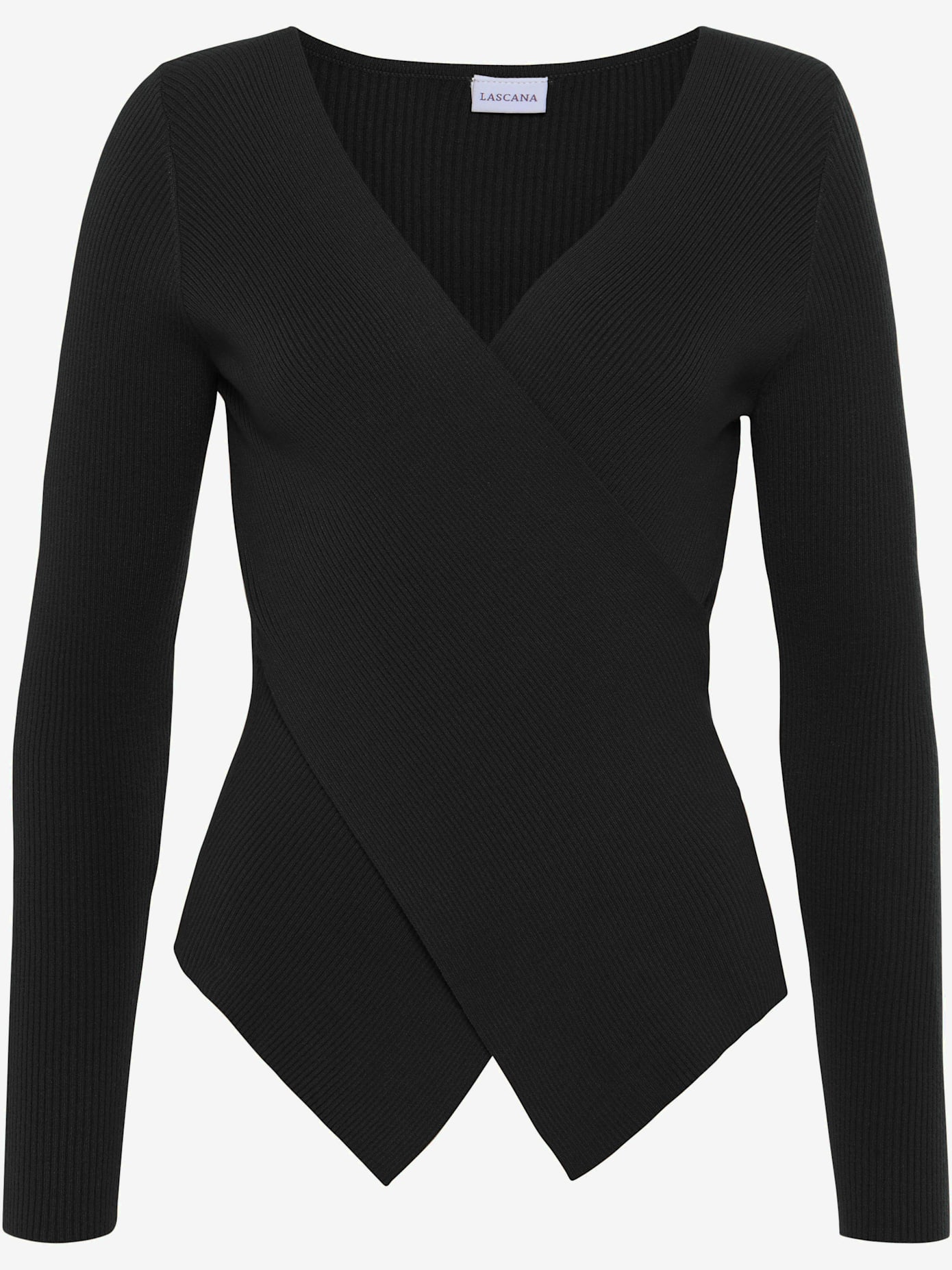 Pull en tricot effet cache-cœur croisé devant