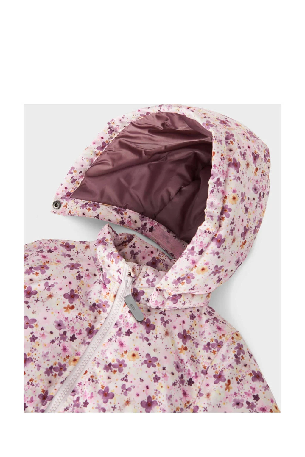 NAME IT gebloemdewinterjas NMFMAXI roze/rood/paars