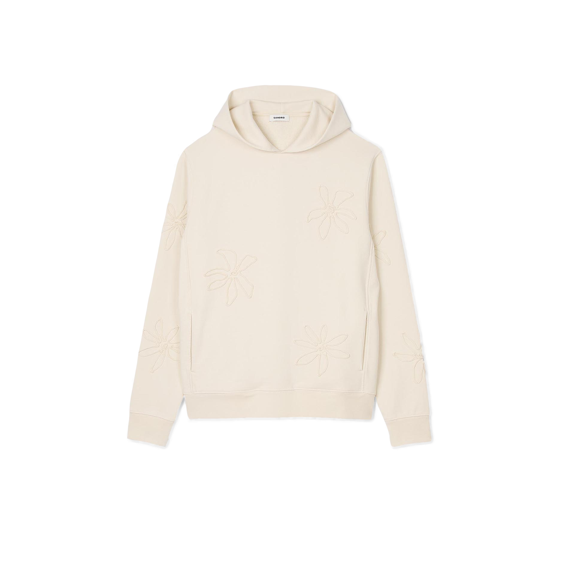 Sweat à capuche brodé en coton | Blanc