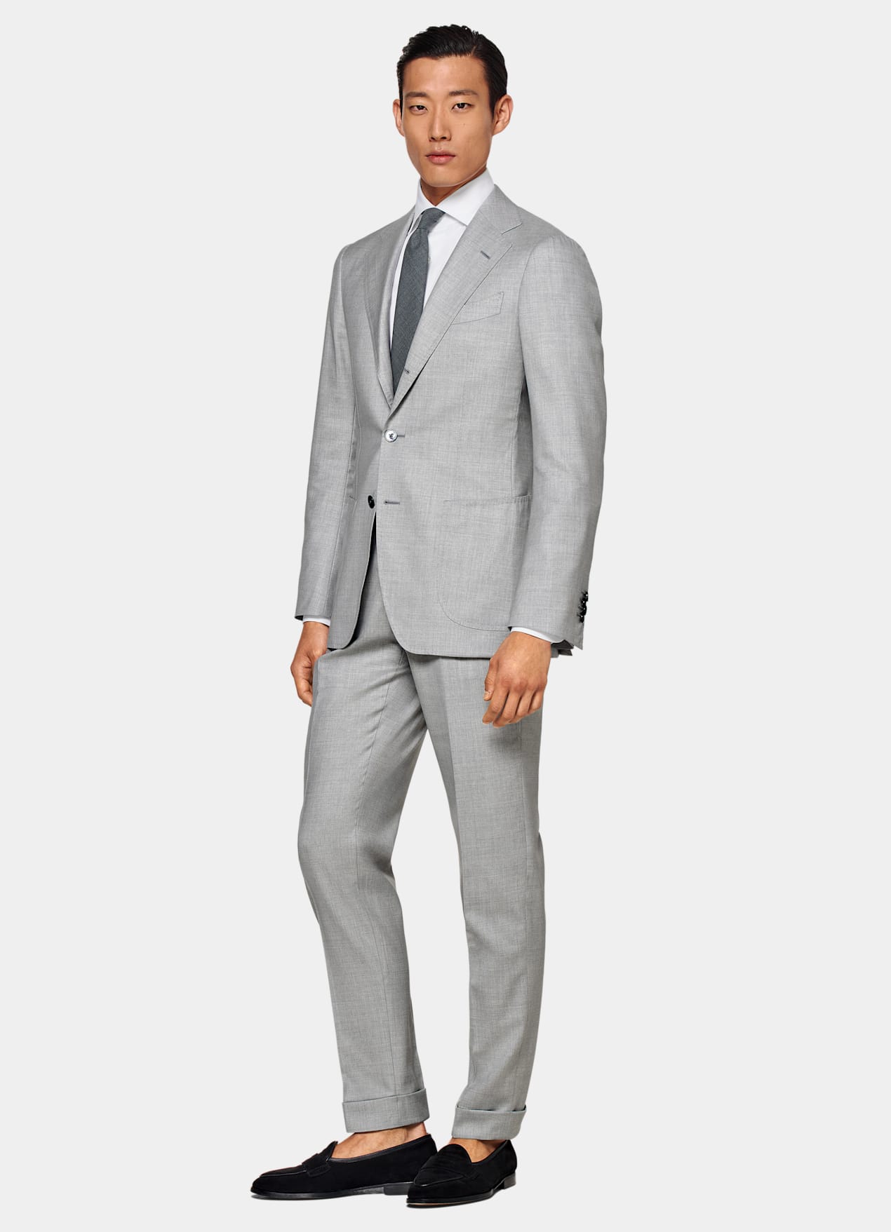 Costume sur mesure Custom Made gris clair