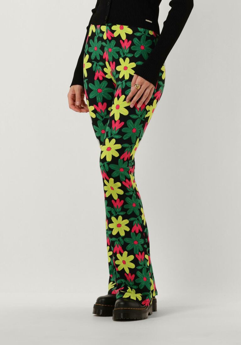COLOURFUL REBEL gebroken wit colourful rebel flared broek big flower peached extra flare pants