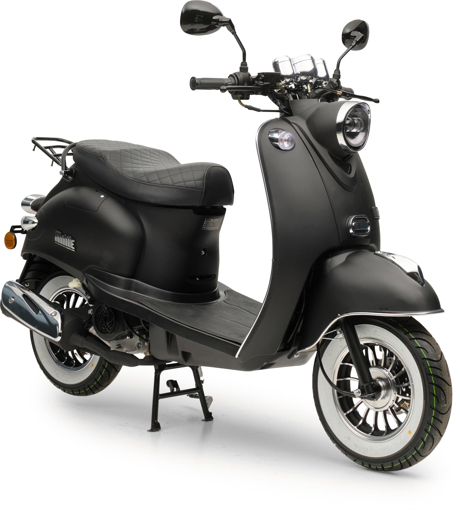 Motorroller Retro MiniMe 2.0 Mattschwarz 50ccm 45 kmh Moped Scooter