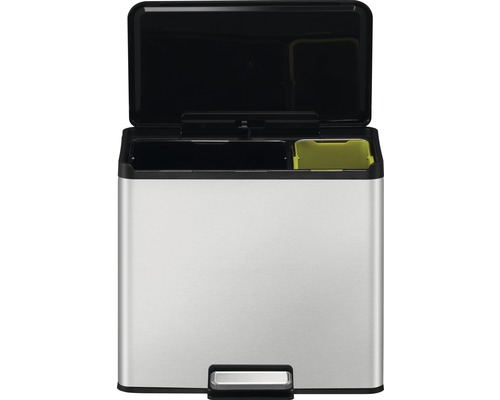 EKO EcoCasa III pedaalemmer, 2 compartimenten, 20 liter, 9 liter, zilver