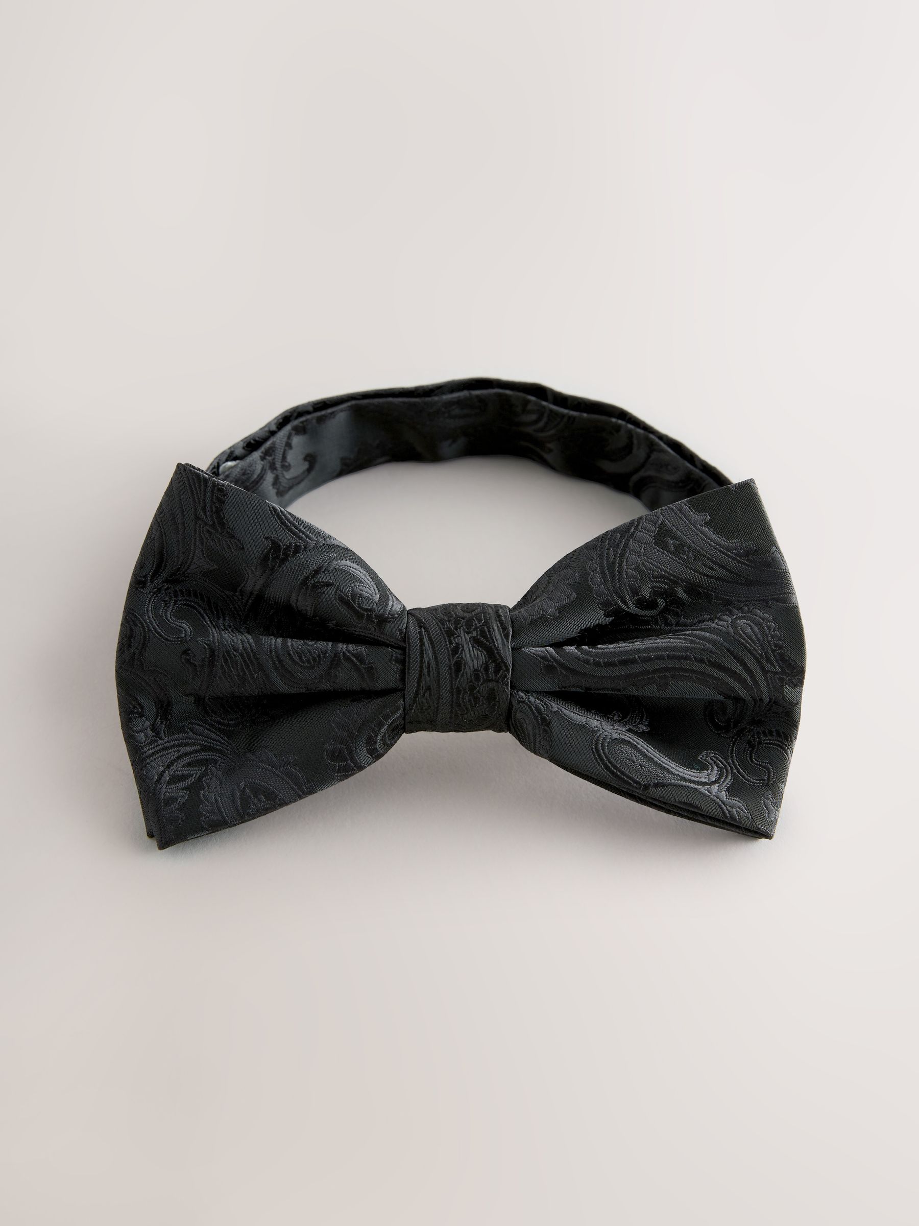 Zwart - Floral Print Jacquard Bow Tie And Braces Set