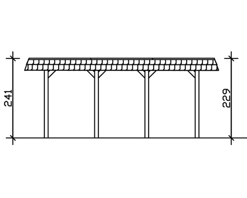 SKAN HOLZ Spreewald enkele carport met schilddak, inclusief regengoot, 345x589 cm, dompelgeïmpregneerd