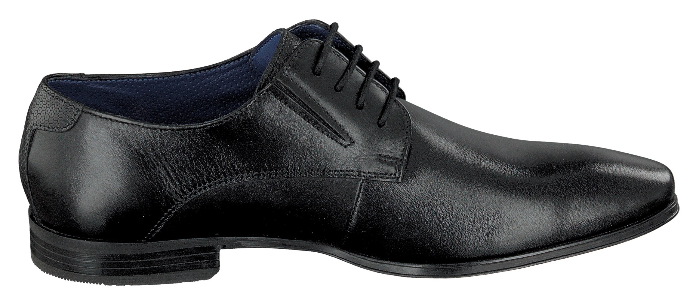 bugatti Schnürschuh  , Blockabsatz, Abendschuh, Festtagsschuh mit Logoprägung an der Ferse