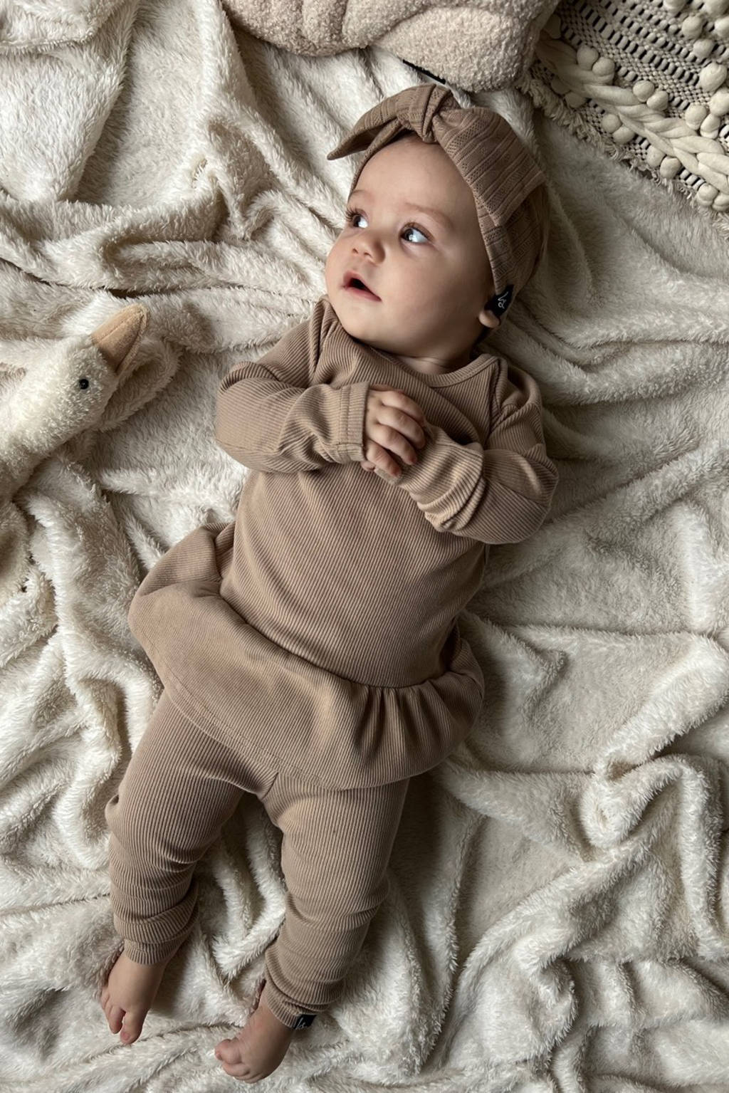 Babystyling jurk + legging beige