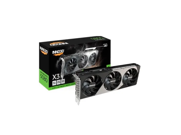 Inno3D GeForce RTX 5080 X3 - Grafikkort - GeForce RTX 5080 - 16 GB GDDR7 - PCI Express 5.0 - 3 x DisplayPort, HDMI