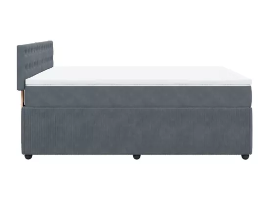 Sommier à lattes de lit et matelas Gris foncé 140x190cm Velours