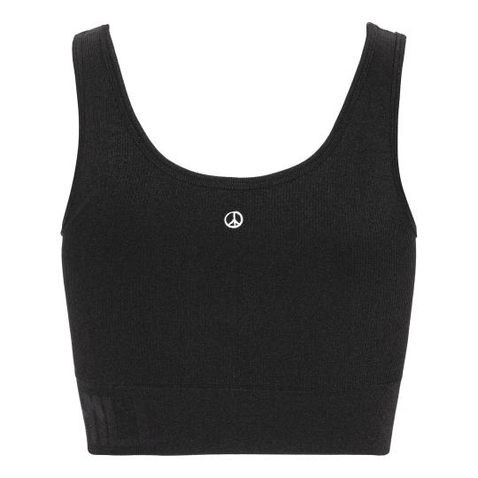 Moonchild Soft Rib Seamless Crop Top Womens Black Iris