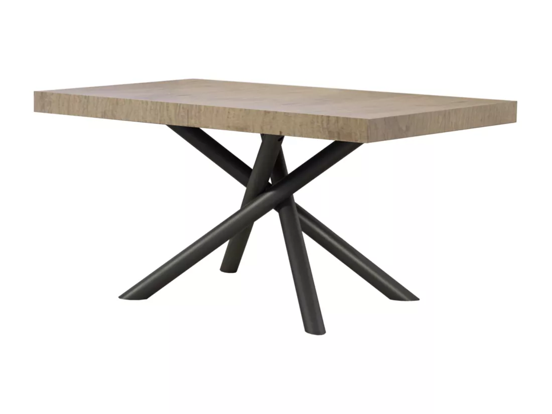 Table extensible 90x160/420 cm Famas Chêne Nature cadre Anthracite
