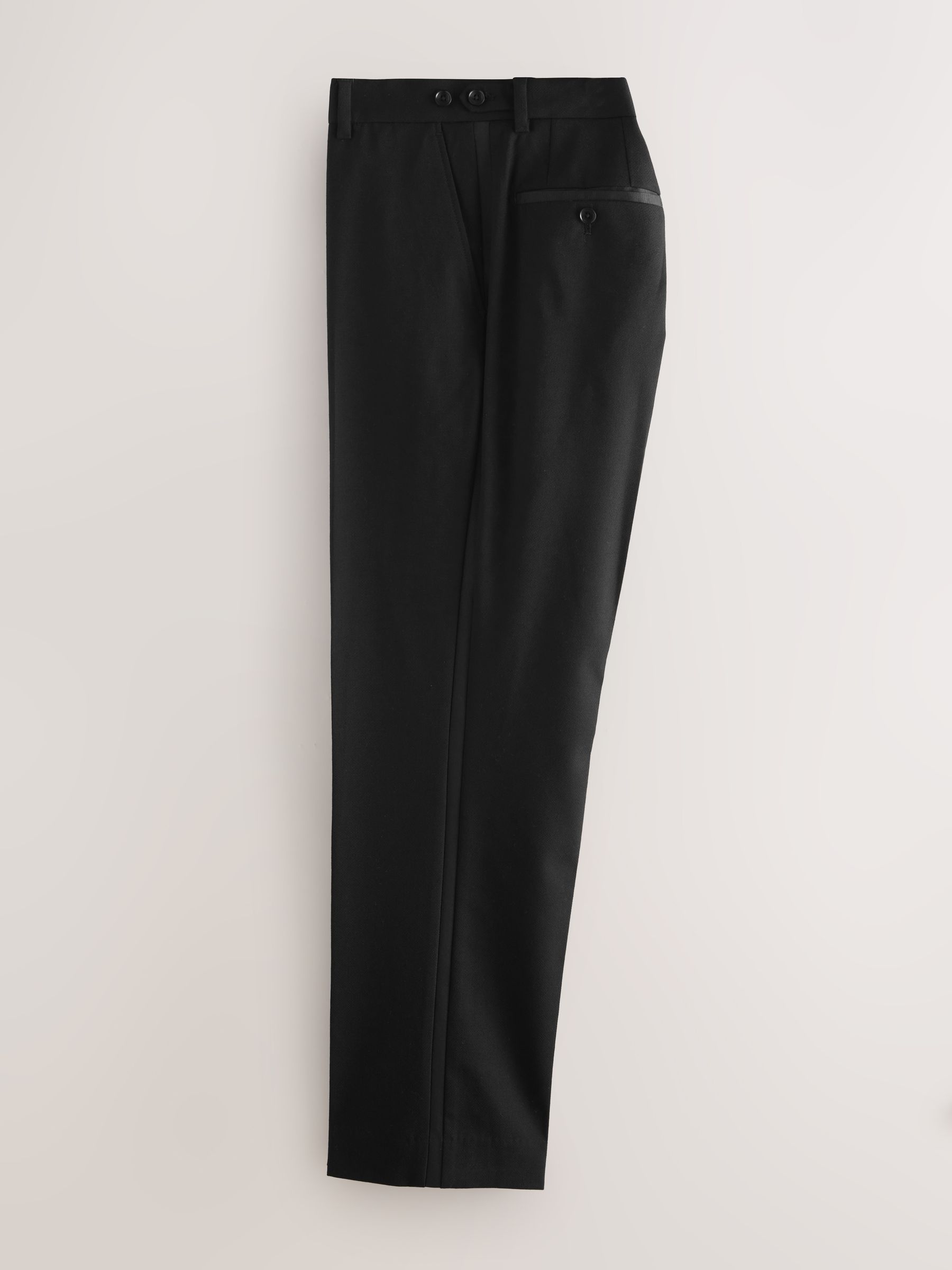 Zwart - Regular Fit Signature Marzotto Wool Tuxedo Trousers With Side Tape Detail