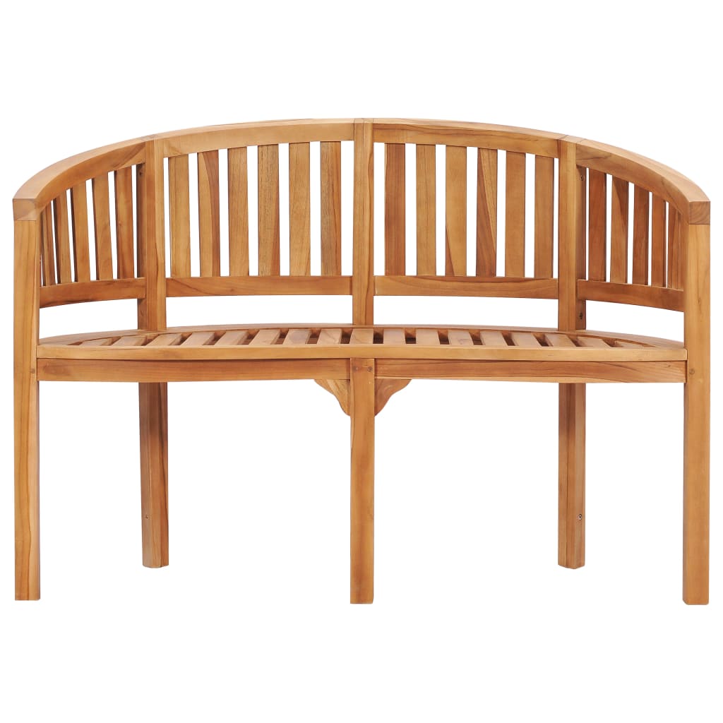 Salon de jardin meuble d'extérieur ensemble de mobilier 3 pièces en forme de banane bois de teck solide