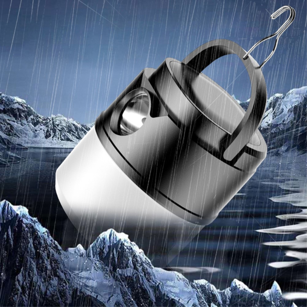 2in1 LED Outdoor Laterne USB Camping Lampe / 1200mAh USB C Powerbank Wasserfest IP65 - Kaltweiss