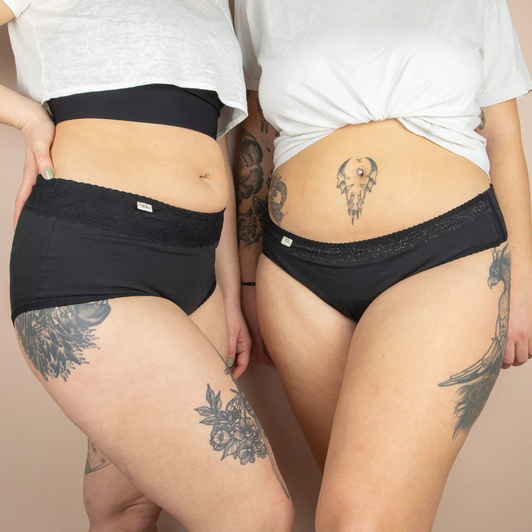Shorty menstruel absorbant en coton bio - Version 1 - 1 shorty / Basique / Taille XS