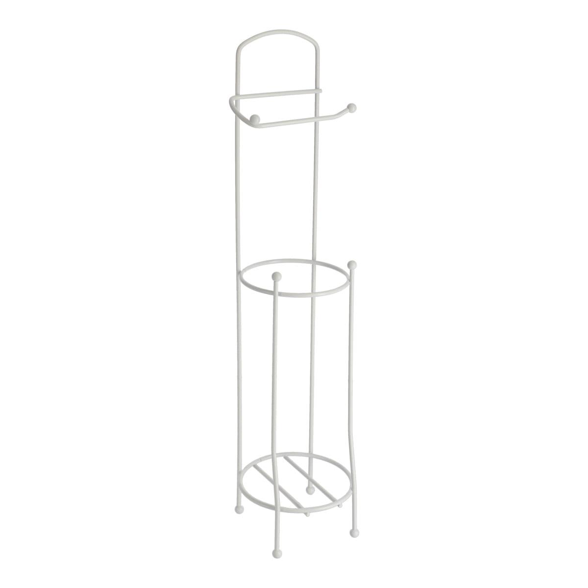 DEROULEUR ET RESERVE PAPIER WC METAL BLANC