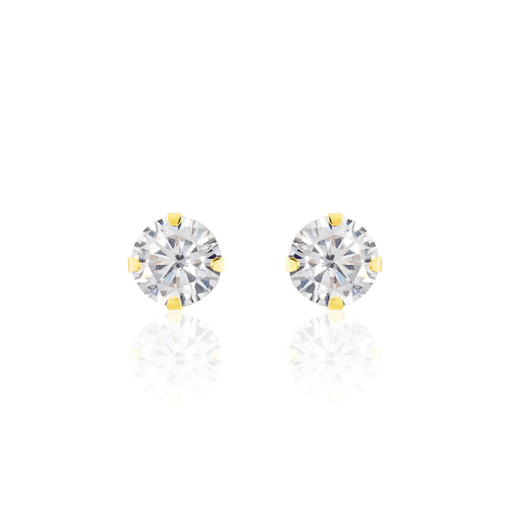 Boucles D'oreilles Puces Eddie Or Jaune Oxyde De Zirconium